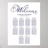 10 Tables Wedding Seating Chart Board Simple Poster (Voorkant)
