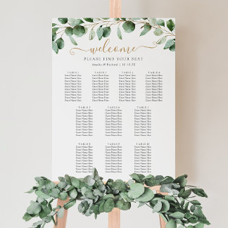 10 Tafel Eucalyptus Greenery Wedding Seating Chart Poster