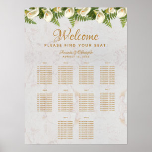 10 tafel trouwzaal zitplaats chart Calla lelies Ma Poster