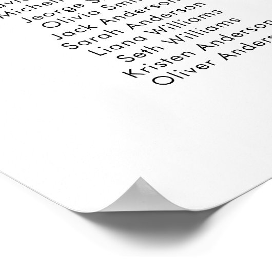 10 Tafels Onze favoriete Mensen Zitschema Plan Poster (Hoek)