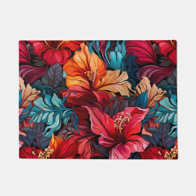 #10 Tapis de porte à motifs floraux (Devant)