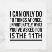 10 things at once black wijn etiket (Enkel label)