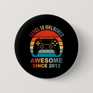 10 Unlocked Geweldige 2012 Videospel 10e Verjaarda Ronde Button 5,7 Cm