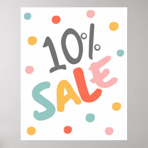 10% Verkoopbord, 10% korting, 10% Poster verkoop