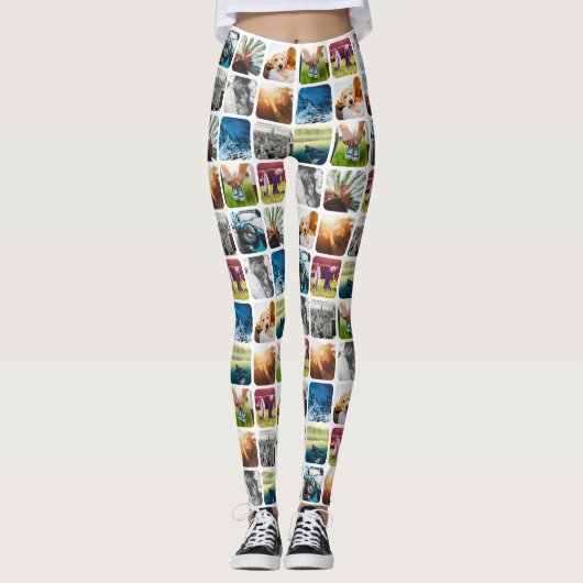 10 vierkant Sjabloon Rond Wit Lijst van het Net va Leggings (Voorkant)