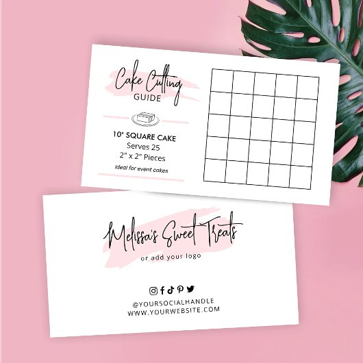 10"Vierkante Cake Serving Guide 2x2 Gebeurtenisdel Informatiekaartje