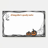 10 "x6" Vleermuizen, pompoen en spinnenweb Post-it® Notes (Voorkant)