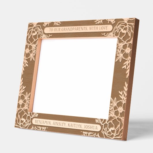 10 "x8" voor grootouders met liefde Bloemenrand Gegraveerde Lijstjes (Links)