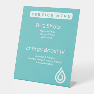 10 x 12 tabletop-servicemenu reclamebord met voetstuk