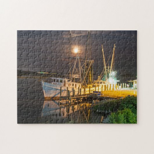 10" x 14" puzzle de bateau de crevette (Horizontal)