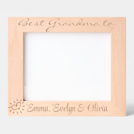 10 x 8", voor oma van drieling, 3 kleinkinderen, gegraveerde lijstjes