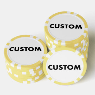 10 x Aangepast Gepersonaliseerd Geel Casino, Poker Chips