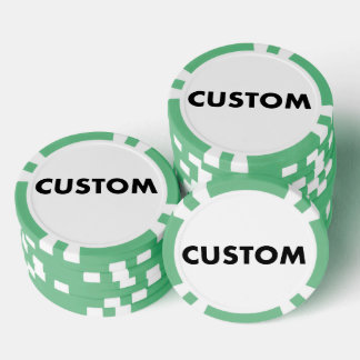 10 x Aangepast Gepersonaliseerd GROEN Casino, Poker Chips