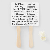 10 x aangepaste gepersonaliseerde bruiloft hand fa handwaaier (Voorkant en achterkant)
