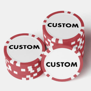 10 x Aangepaste Gepersonaliseerde RODE Casino, Poker Chips