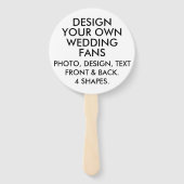 10 x Aangepaste Gepersonaliseerde RONDE ECRU BRUIL Handwaaier (Voorkant)