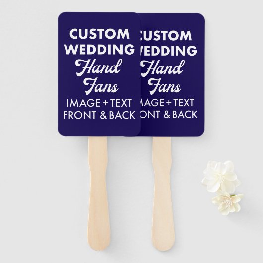 10 x Aangepaste Gepersonaliseerde Wedding Hand Fan Handwaaier (Voorkant en achterkant)