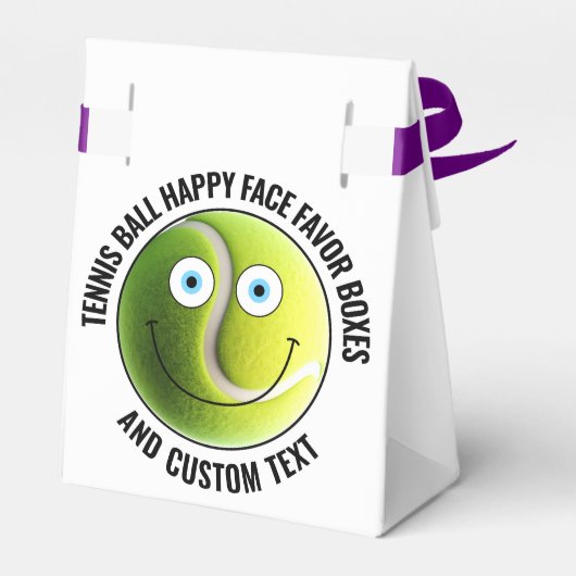 10 x Aangepaste Tennisbal BLAUW OGEN Gelukkig Gezi Bedankdoosjes (Achterkant)