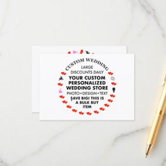 10 x Cartes de boîtier personnalisées pour mariage