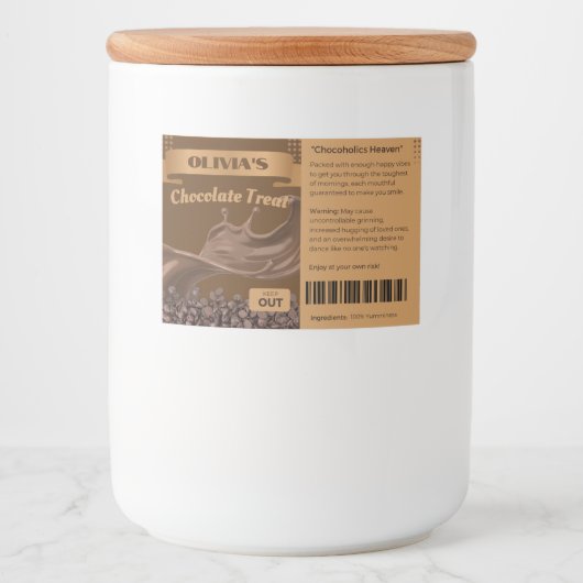 10 x Chocolate Lover Gift, Food, Jar Labels Voedselcontainer Etiket (Voorkant)