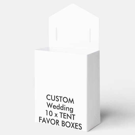 10 x Custom Bruiloft TENT GUNST DOZEN Zwart Lint Bedankdoosjes (Geopend)