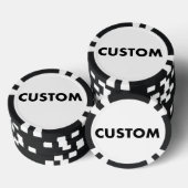 10 x Custom Personalized BLACK Casino, Poker Chips (Opstapeling)