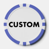10 x Custom Personalized BLUE Casino, Poker Chips (Voorkant)