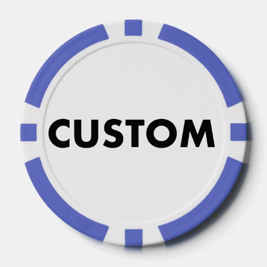 10 x Custom Personalized BLUE Casino, Poker Chips (Voorkant)