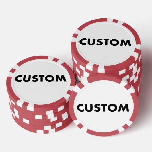 10 x Custom Personalized RED Casino, Poker Chips (Opstapeling)