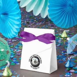 10 x Custom Pool 8 Ball BLUE EYES Happy Face Bedankdoosjes