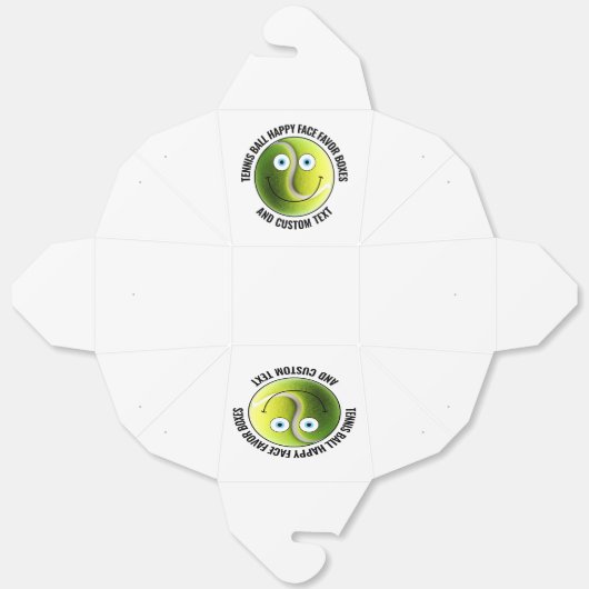 10 x Custom Tennis Party BLUE EYES Happy Face Bedankdoosjes (Ongevouwen)