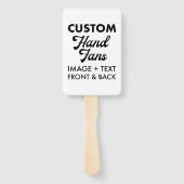 10 x Ecru Rechthoek Custom Wedding Hand Fans Handwaaier (Voorkant)