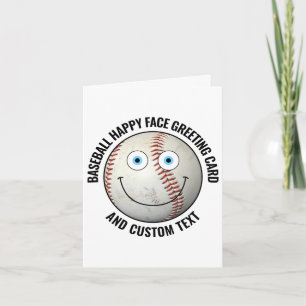 10 x Op maat gemaakt honkbal BLUE EYES Happy Face Kaart