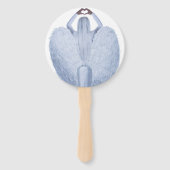 10 x Witte Ronde Custom Wedding Hand Fans Handwaaier (Achterkant)