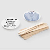 10 x Witte Ronde Custom Wedding Hand Fans Handwaaier (Niet-gemonteerd)