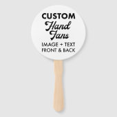 10 x Witte Ronde Custom Wedding Hand Fans Handwaaier (Voorkant)