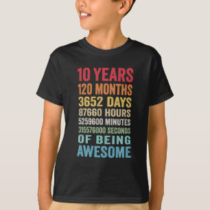 10 Years Old 10th Birthday Gift Vintage Retro 120 T-shirt