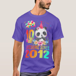 10 Years Old 10th Birthday Panda Awesome Since 201 T-shirt