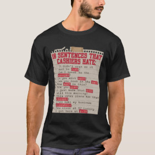 10 zinnen die de kassier haat grappige winkelier t-shirt