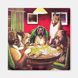10b Poker Dogs:Waterloo (ca. 1903) Magneet
