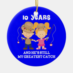 10de bruiloft Jubileum grappige cadeau voor haar Keramisch Ornament