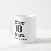 10de Jubileum (Funny) Koffiemok (Voorkant links)