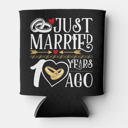 10de Jubileum van het huwelijk 10 jaar geleden get Blikjeskoeler (Voorkant)