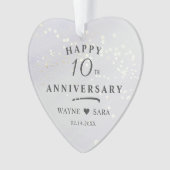 10e Aluminium Bruiloft Jubileum Foto Ornament (voorkant)