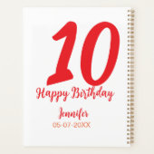 10e anniversaire ajouter nom date année rouge modè (Dos)