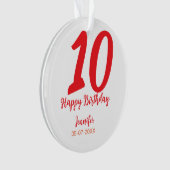 10e anniversaire ajouter nom date année rouge modè (devant)