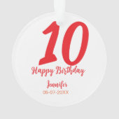 10e anniversaire ajouter nom date année rouge modè (dos)