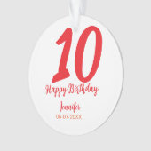 10e anniversaire ajouter nom date année rouge modè (devant)