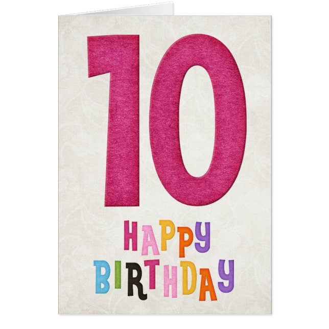 10e anniversaire Bonne carte d'anniversaire Design (Devant)