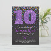 10e anniversaire Confetti Invitation (Debout devant)